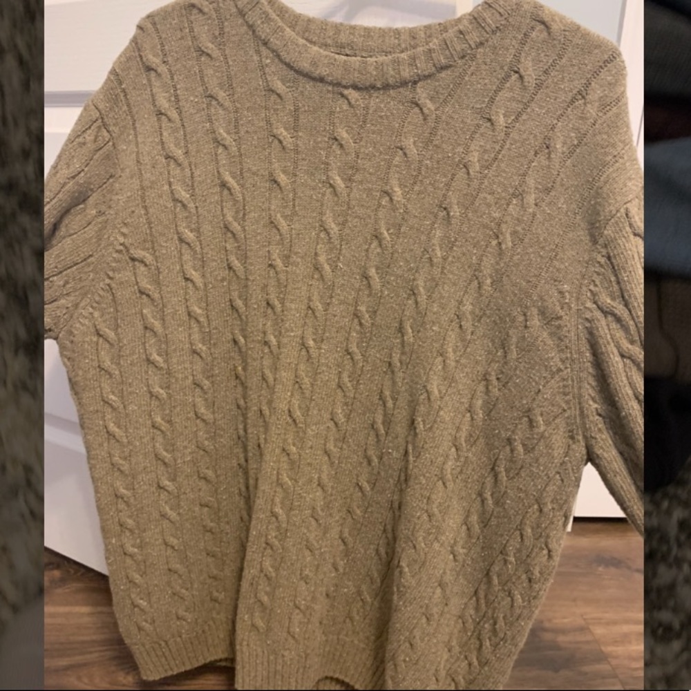 Olive green cable sweater